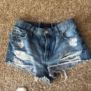 Aeropostale Blue Distressed Jean Shorts